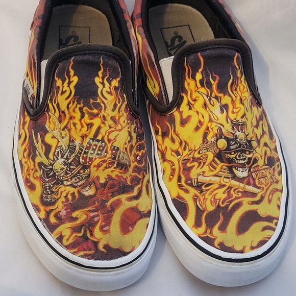 Vans Samurai Rising Slip On Skate Shoes Flames Mens 8.5 W 10 - Picture 2 of 12